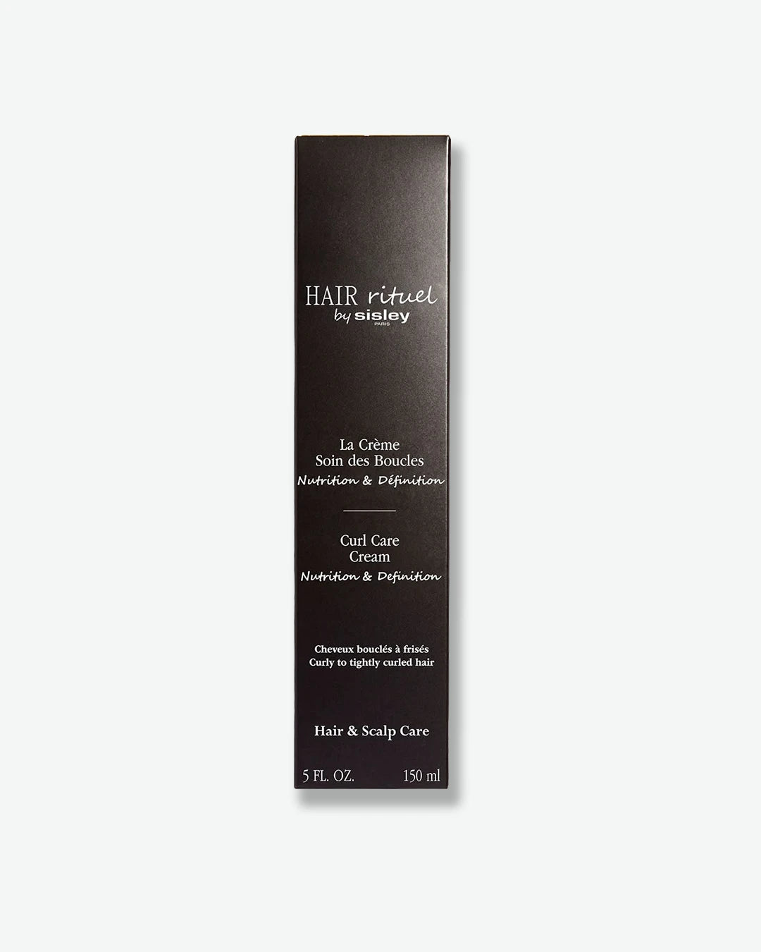 Hair ritual by sisley curl care cream packaging on a white background