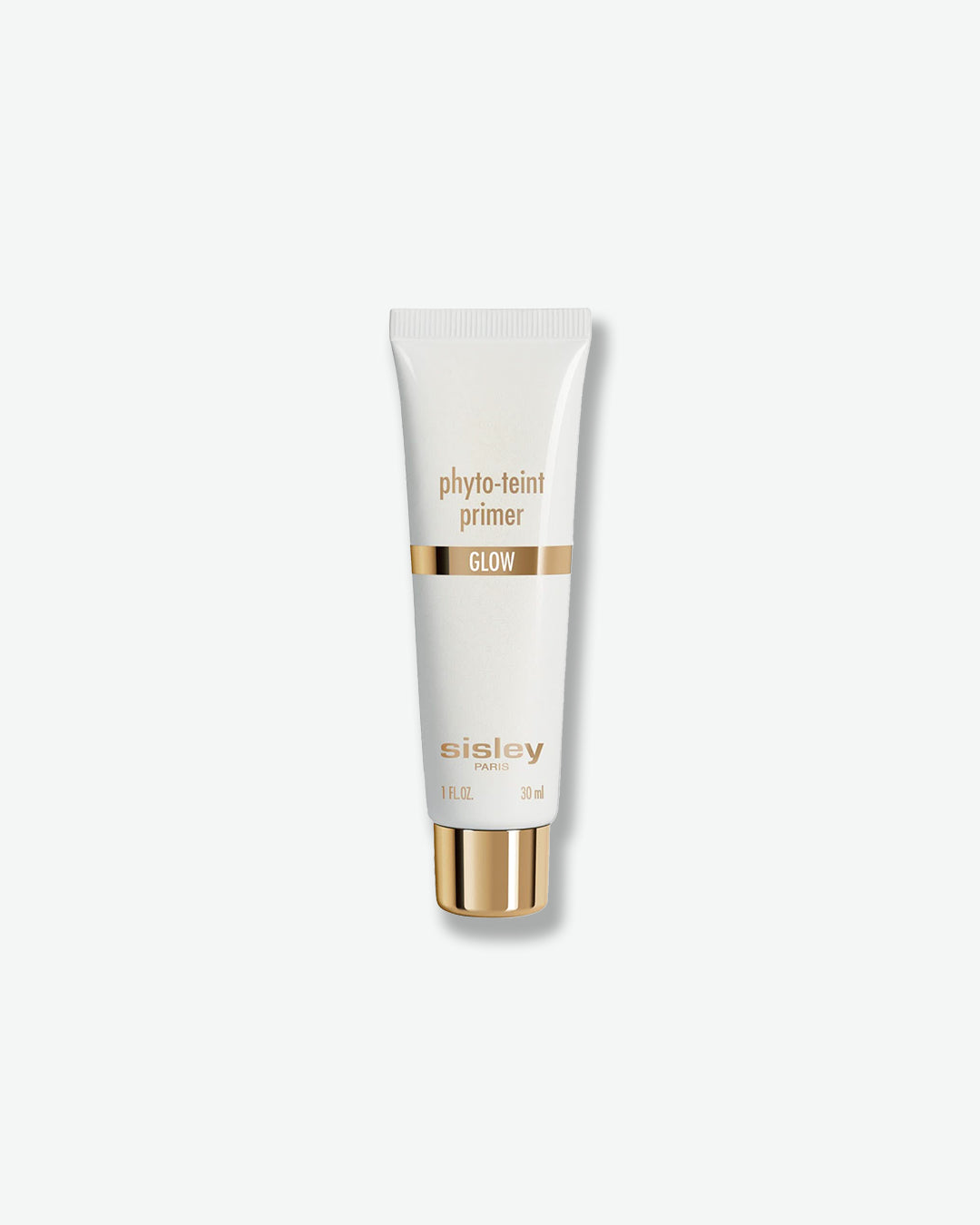Sisley Phyto-Teint Primer Glow tube with a gold cap on a white background