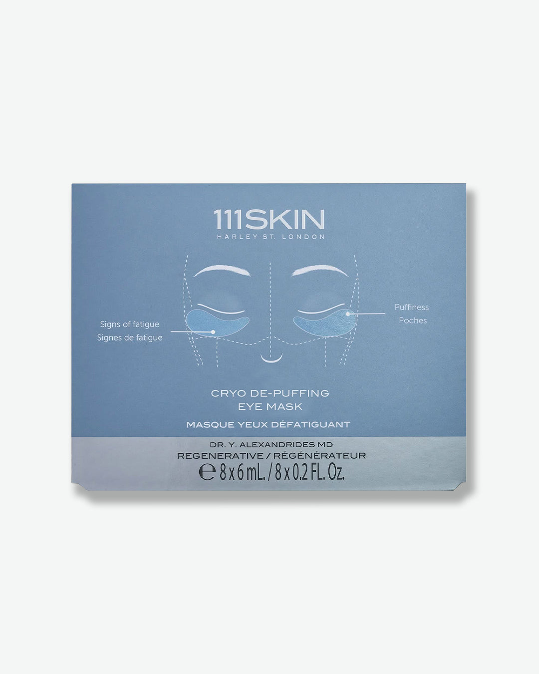 111SKIN Cryo De-Puffing Eye Mask packaging on a white background