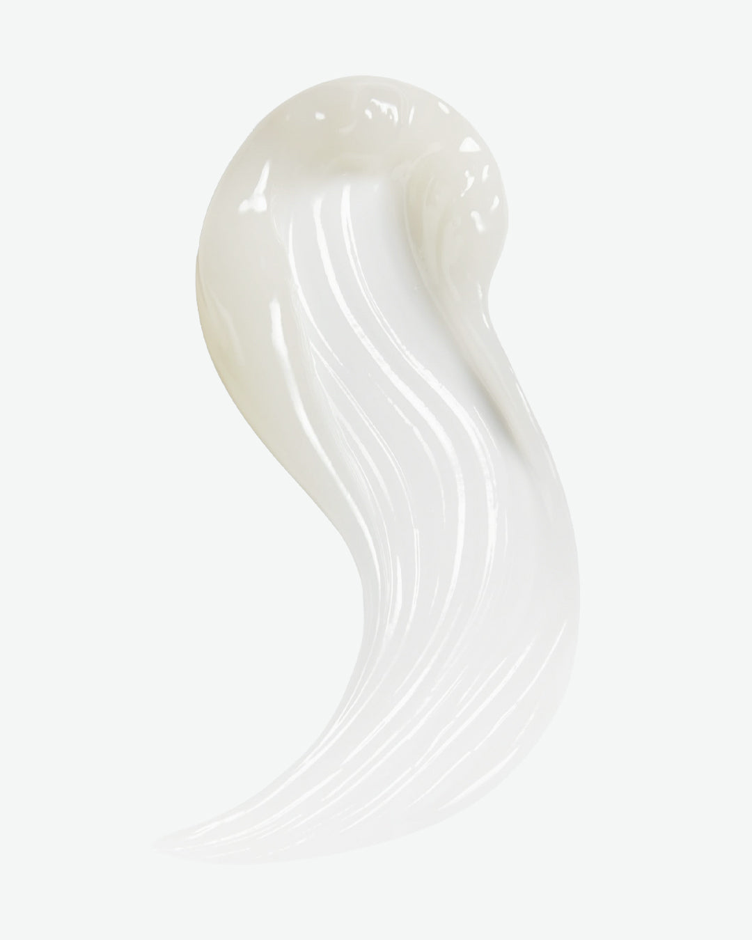 White cream swatch on a white background