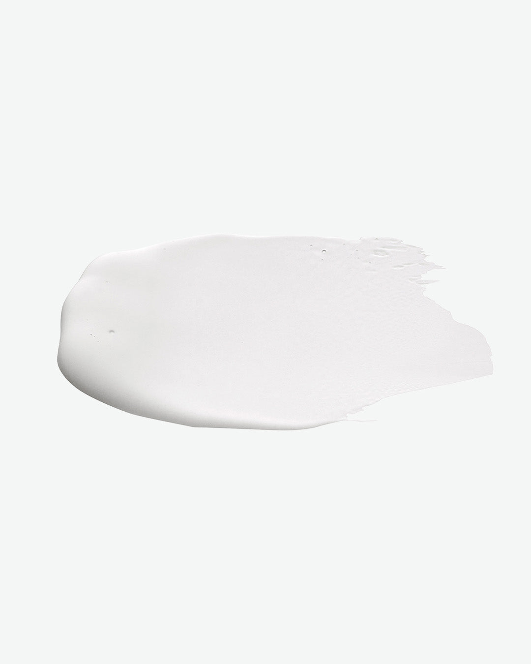 White cream swatch on a white background