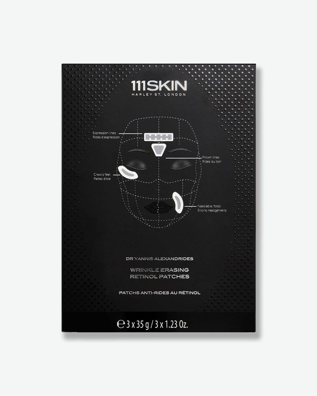 111SKIN Wrinkle Erasing Retinol Patches packaging on a white background