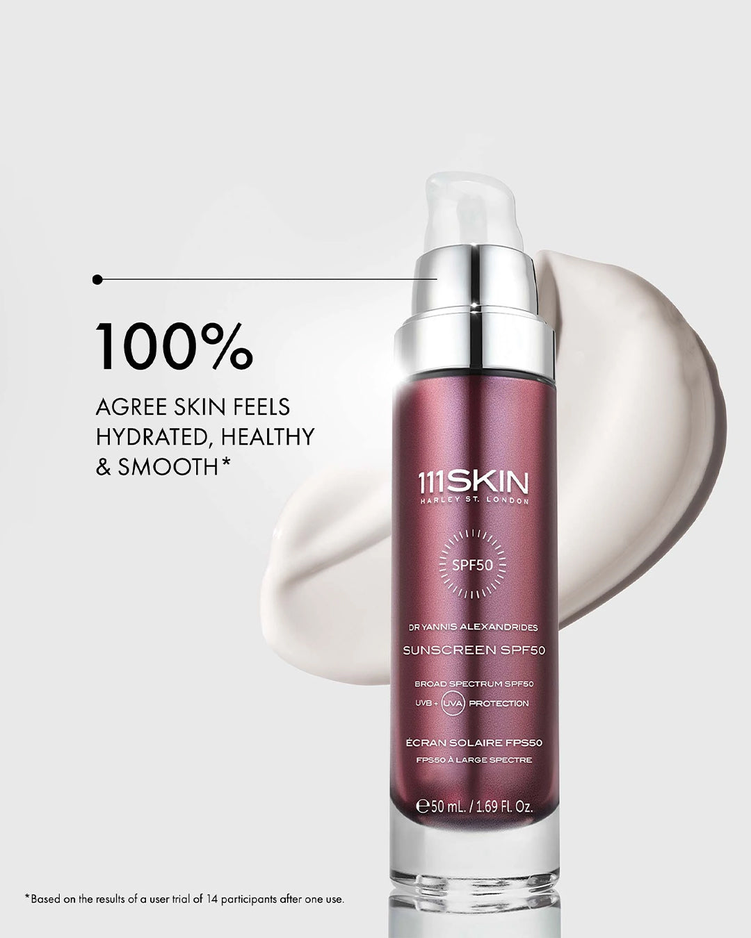 111SKIN skincare serum bottle with text on a white background