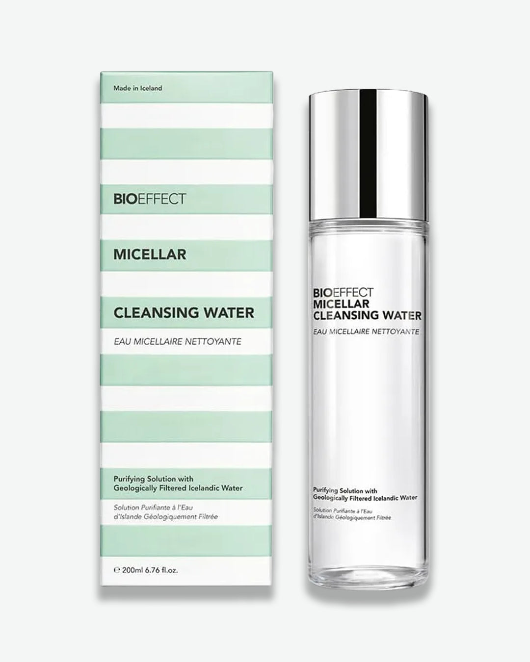 Bioeffect Micellar Cleansing Water bottle and packaging on a white background