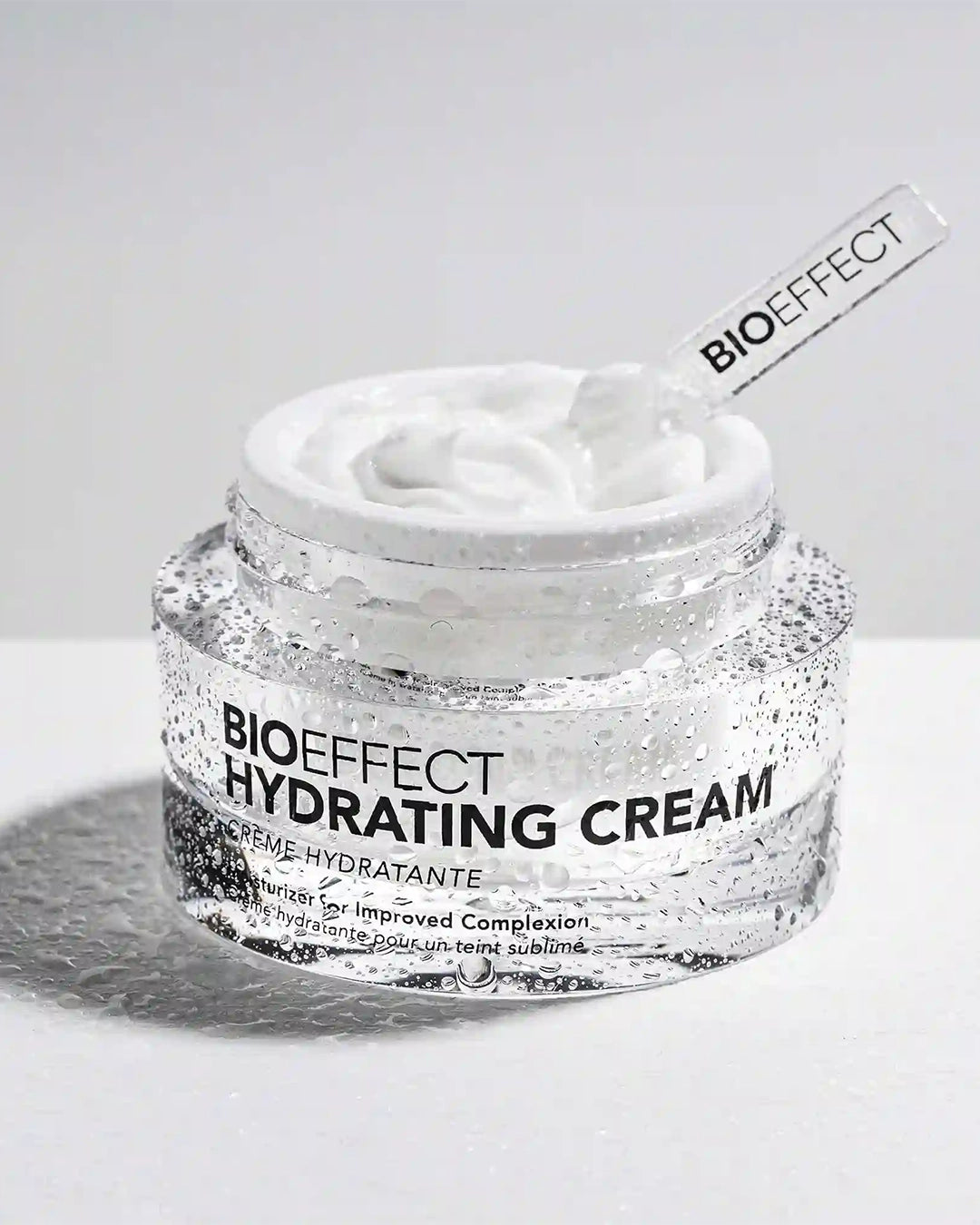 Bioeffect hydrating cream jar on a white background