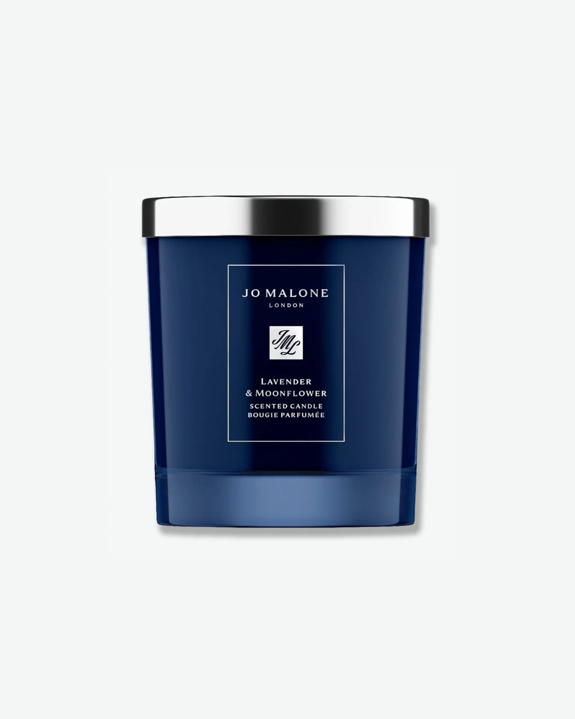 Jo Malone lavender and moonflower scented candle on a white background
