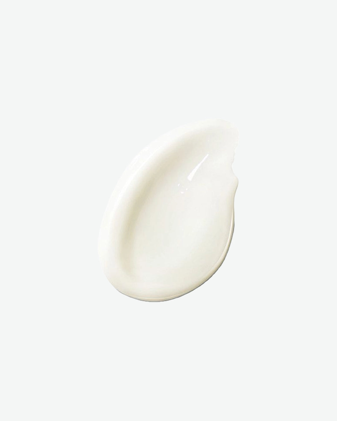 White cream swatch on a white background