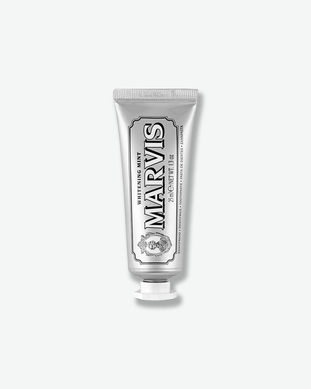 Marvis toothpaste tube on a white background