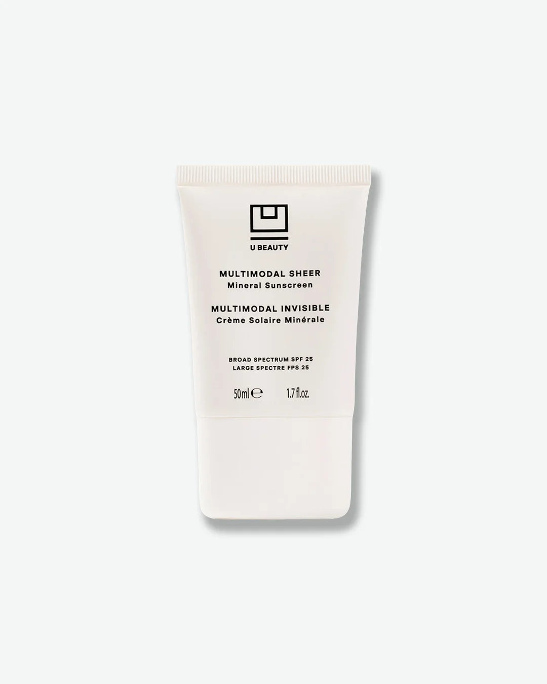 U Beauty cream tube on a white background