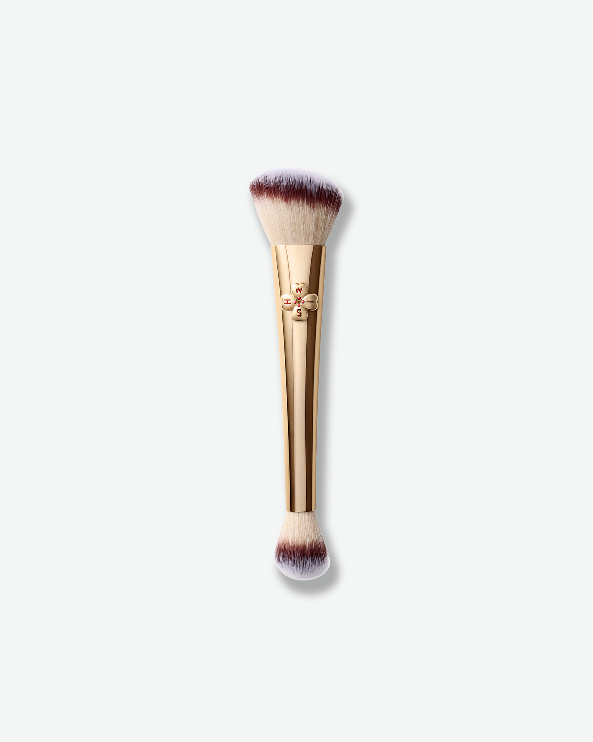 Hourglass Ambient Lighting Edit Brush II – Wish double-ended makeup brush with a gold handle, limited-edition wish charm, and soft angled bristles.