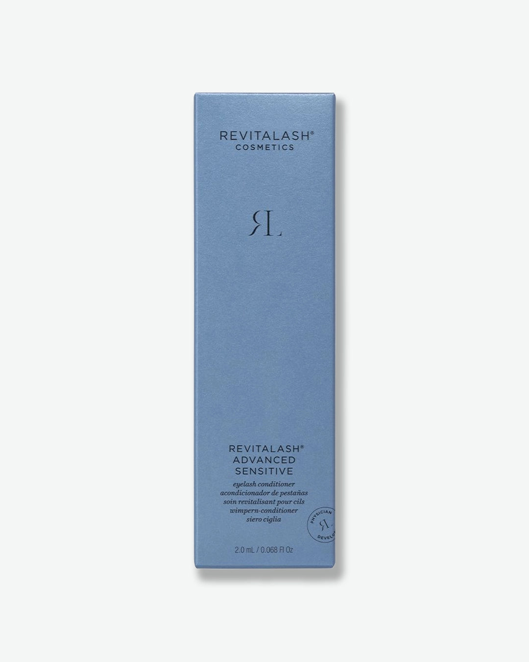 Revitalash cosmetic box on a white background