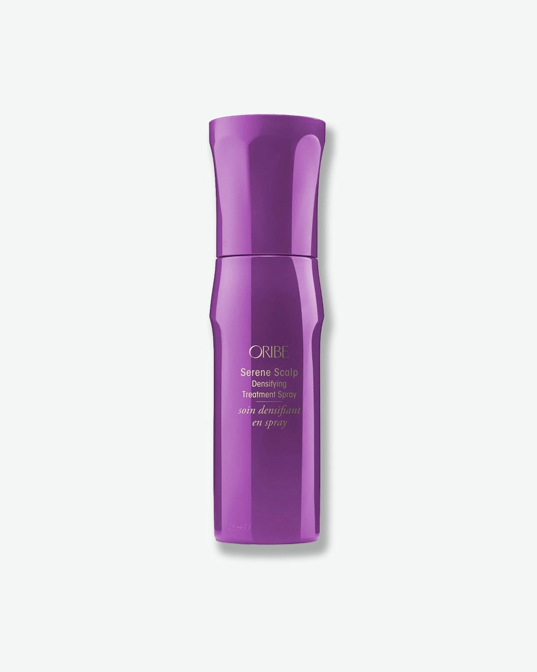 Purple skincare bottle with Oribe branding on a white background