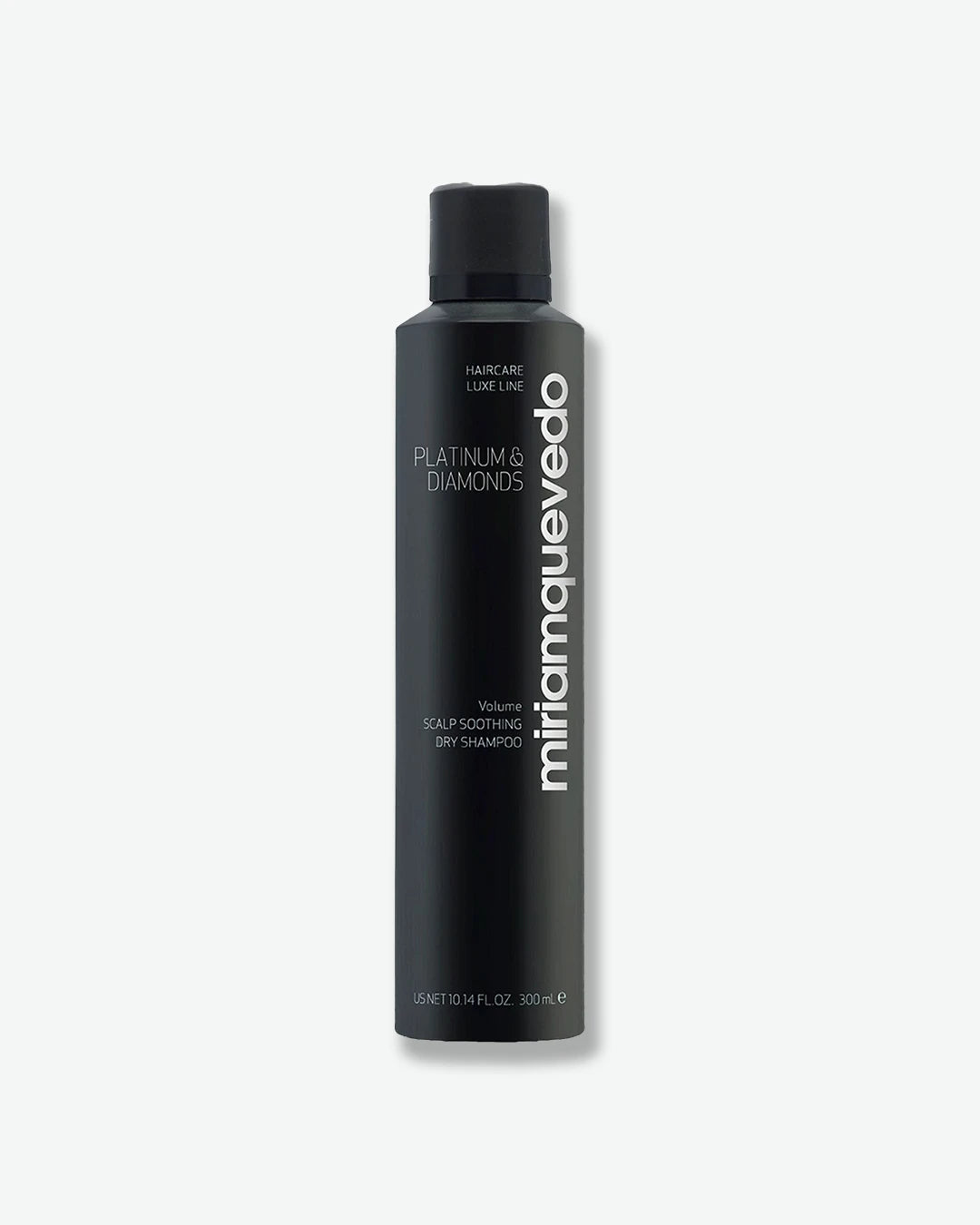 Black shampoo bottle with brand name on a white background