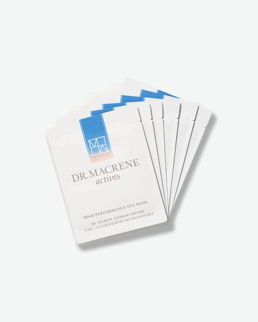 Pack of Dr. Macrene Actives face masks on a white background