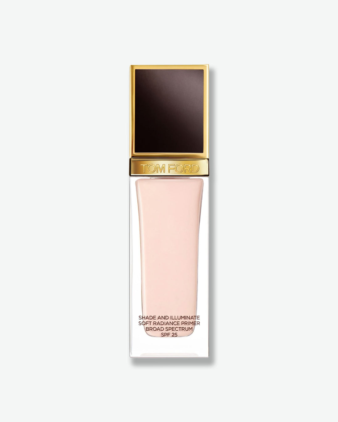 Cosmetic bottle with gold cap on a white background