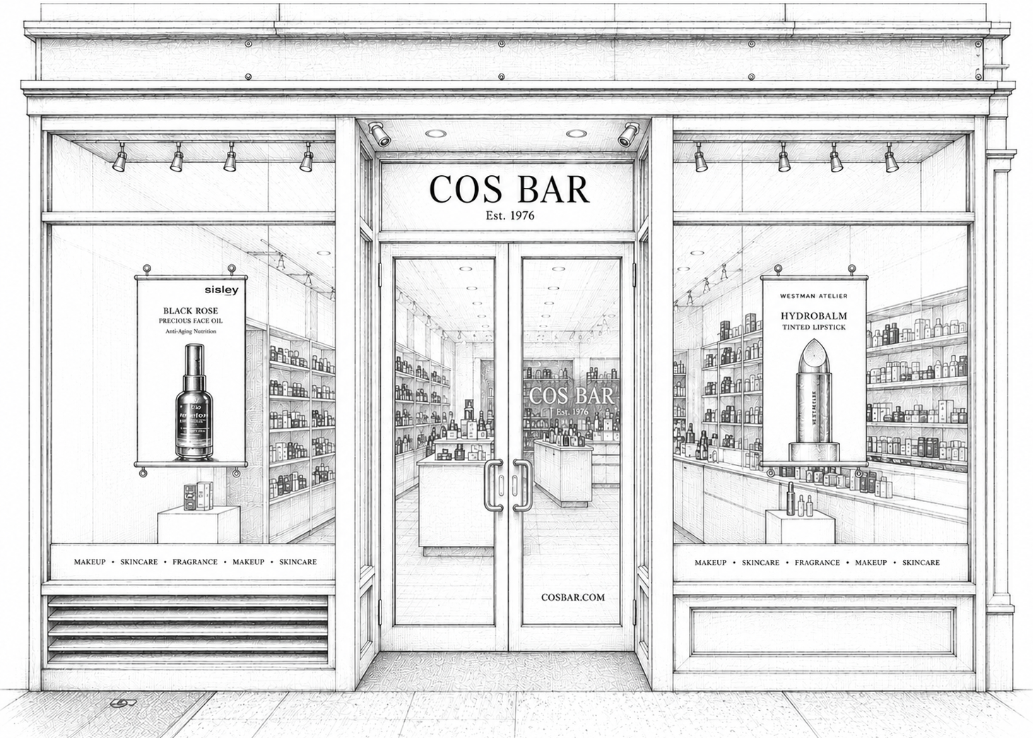 Sketch of Brooklyn Cos Bar Store