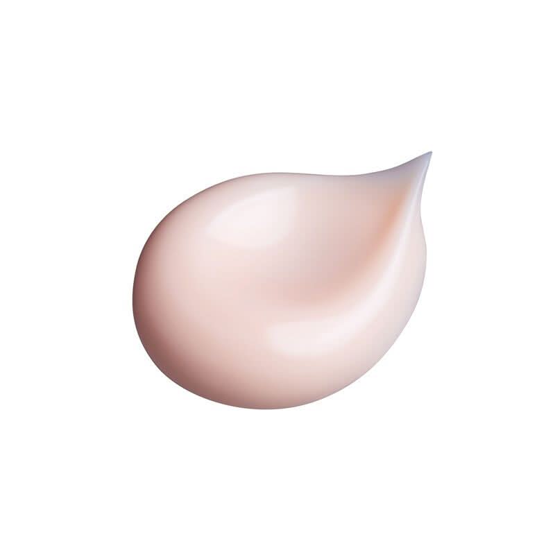 Pink cream droplet on a white background