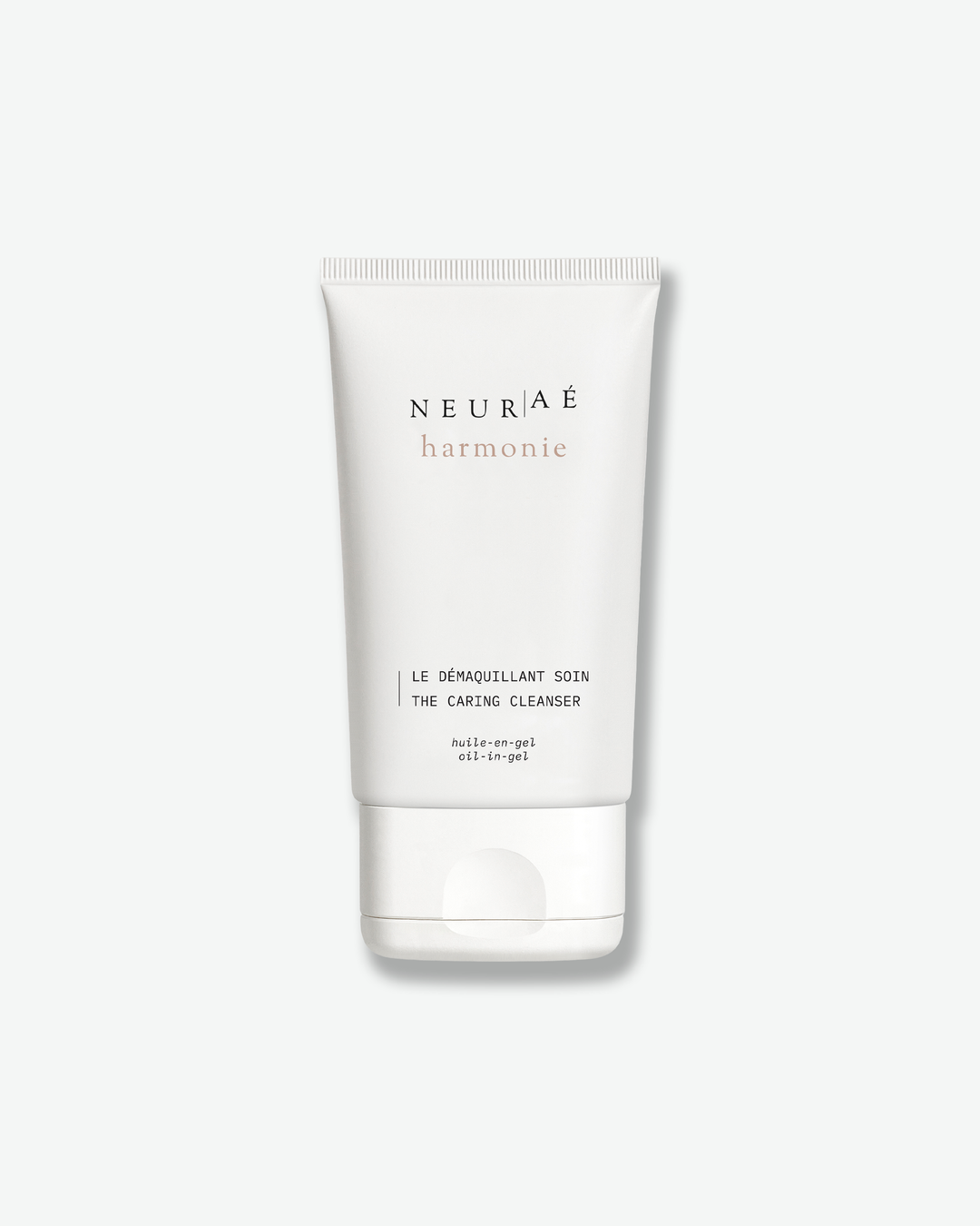 Neurae Harmonic The Caring Cleanser skincare tube isolated on a solid white background.