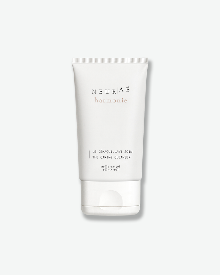 Neurae Harmonic The Caring Cleanser skincare tube isolated on a solid white background.
