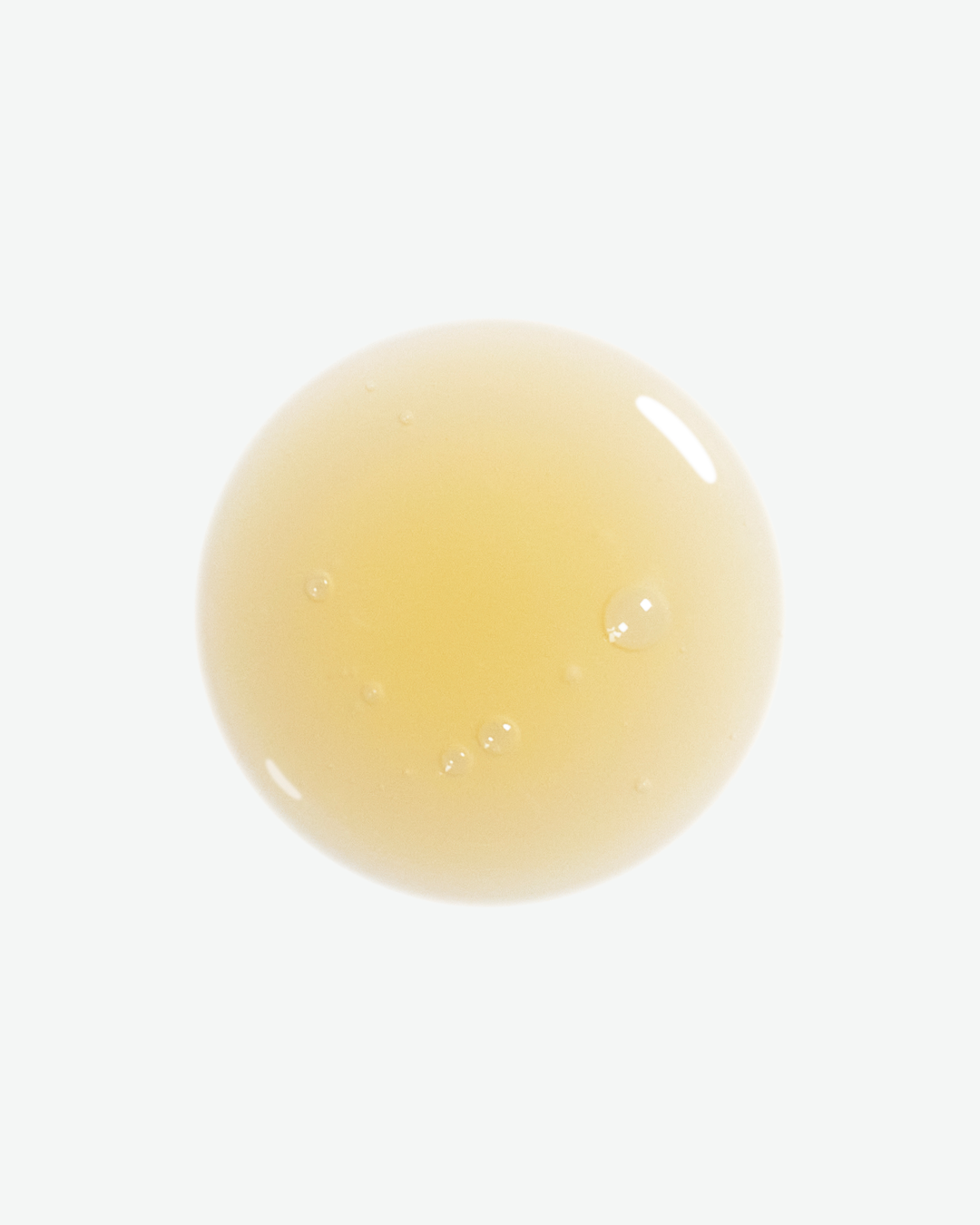 Clear gel-like substance on a white background