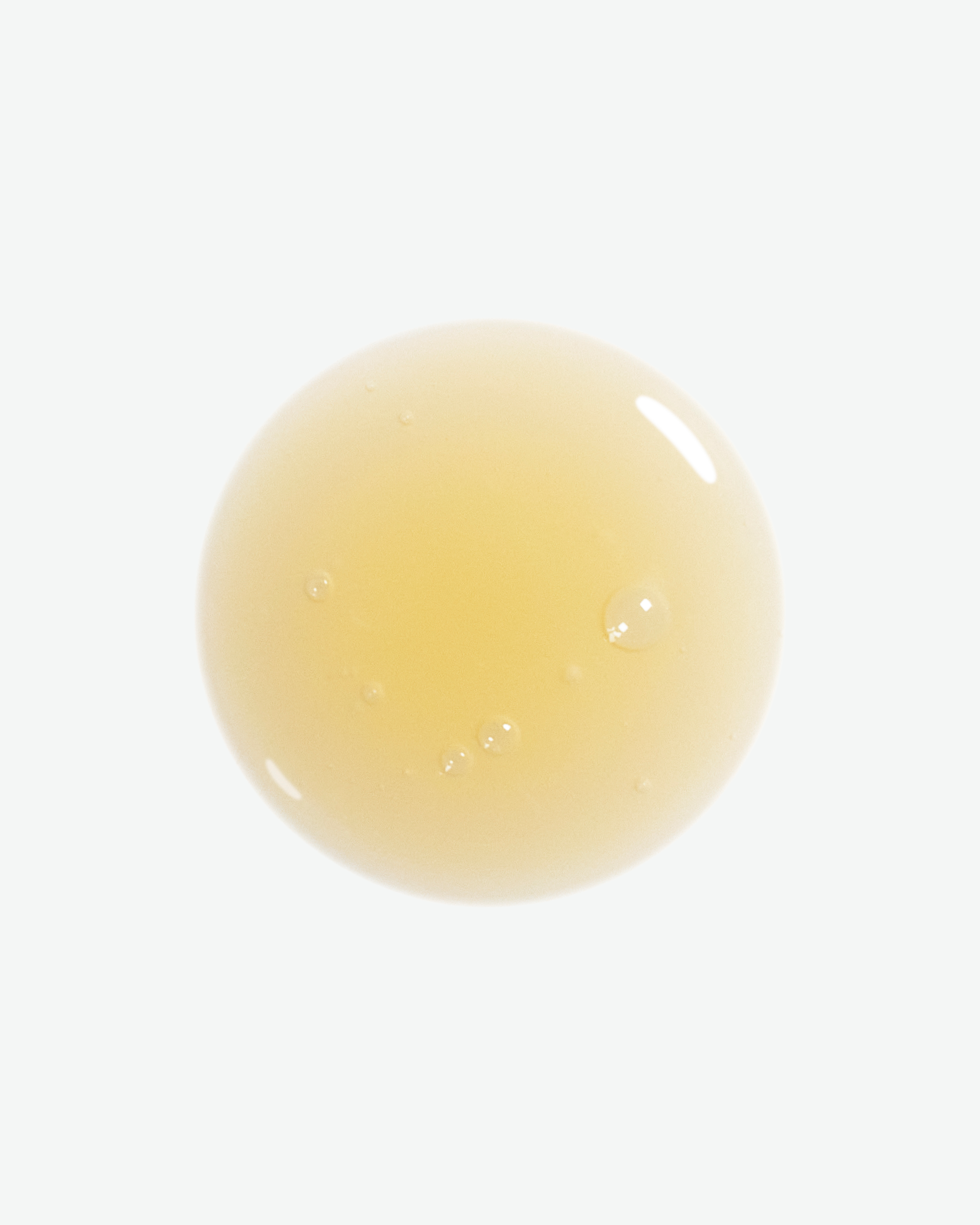 Clear gel-like substance on a white background