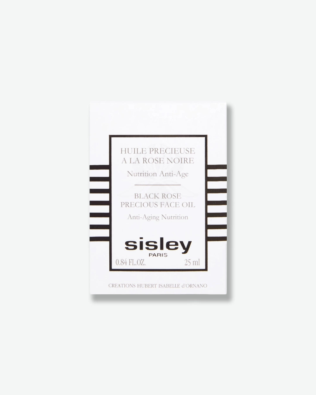 Sisley Paris black rose precious face oil packaging on a white background
