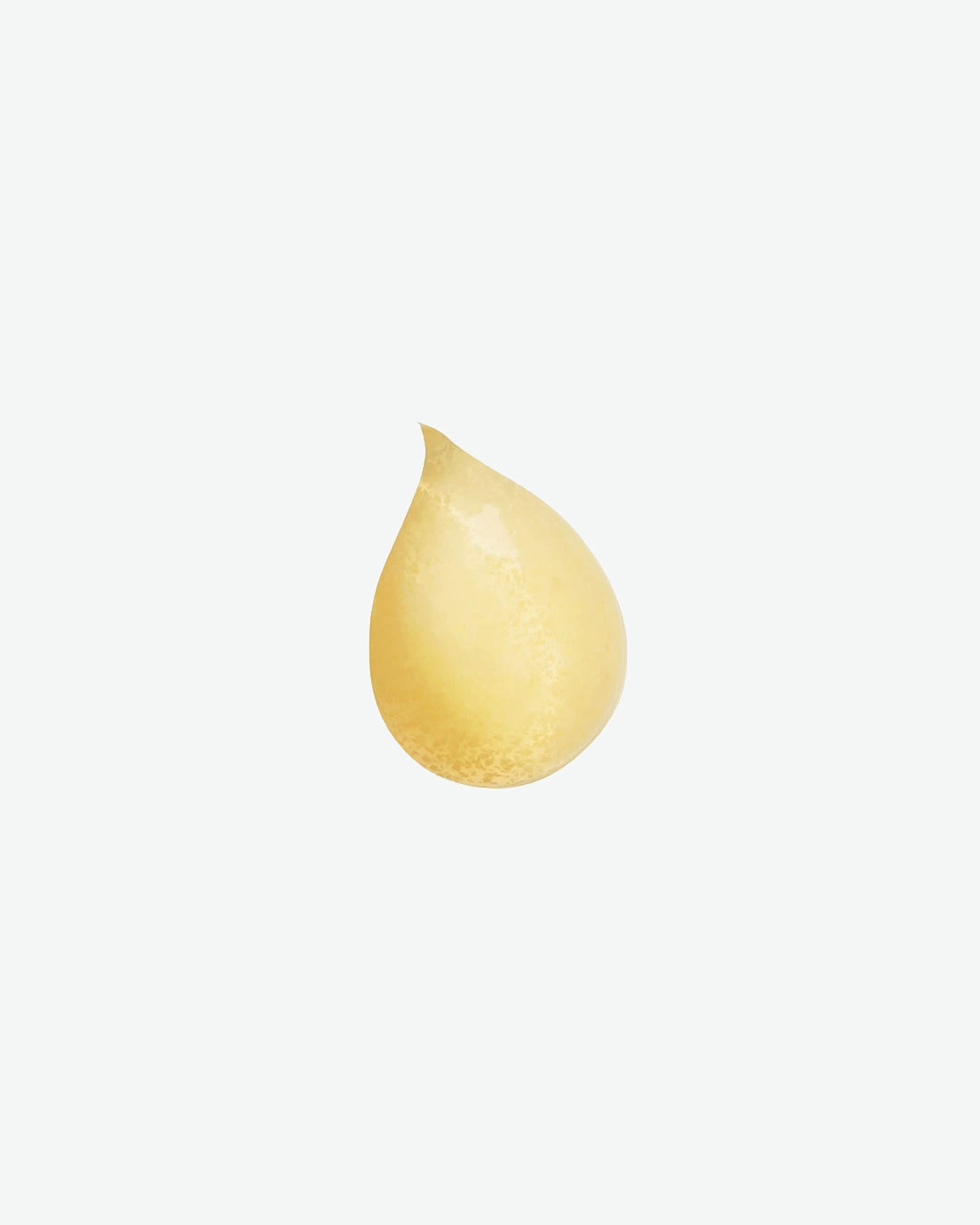 Yellow teardrop-shaped object on a white background