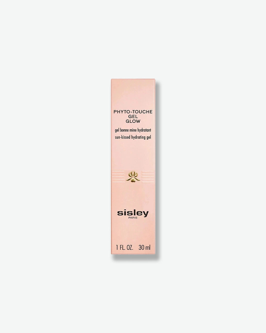 The light pink cardboard packaging box for Sisley Paris Phyto-Touche Gel Glow sun-kissed hydrating gel.