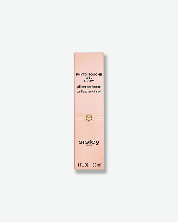 The light pink cardboard packaging box for Sisley Paris Phyto-Touche Gel Glow sun-kissed hydrating gel.