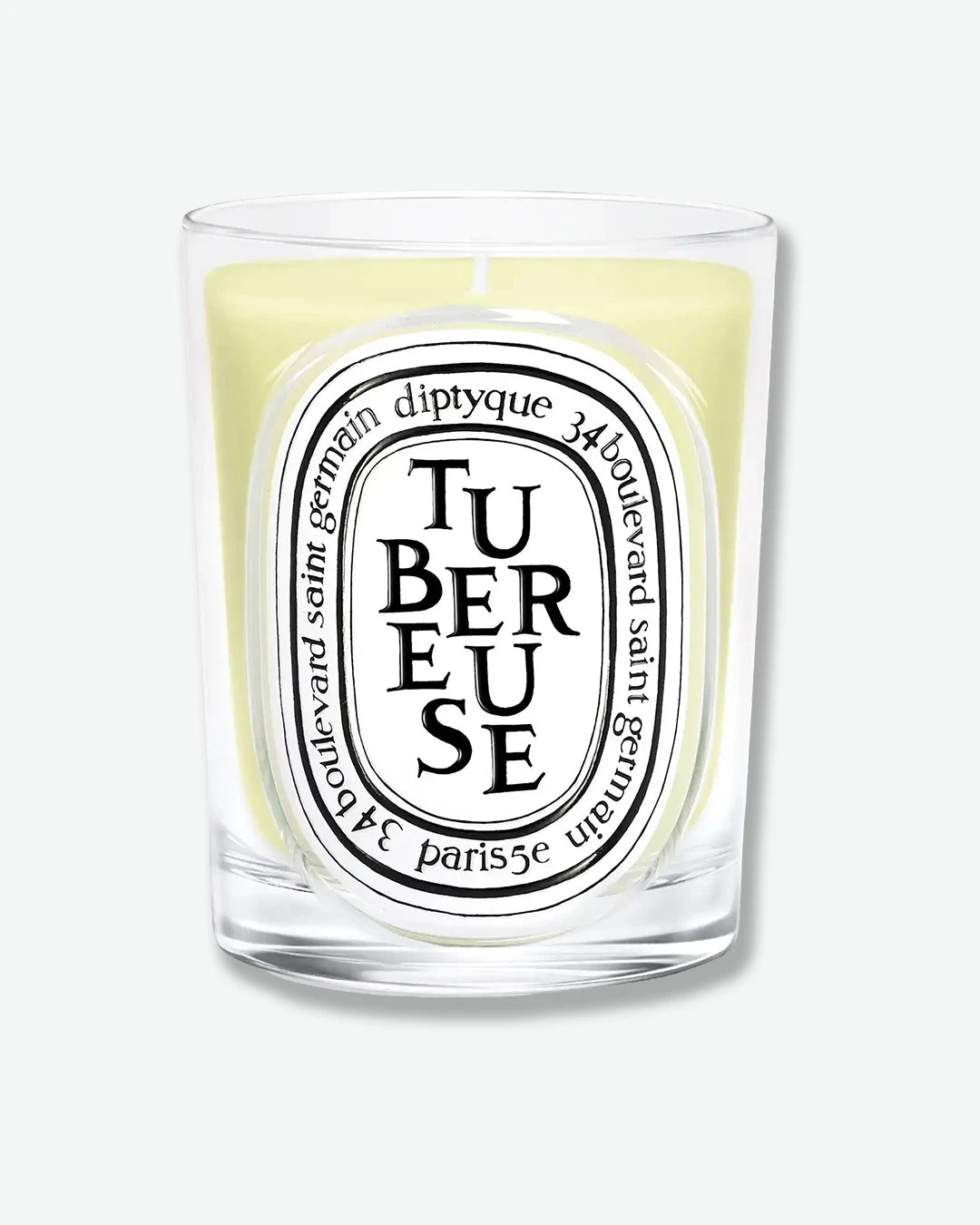 Diptyque Tuberose candle on a white background