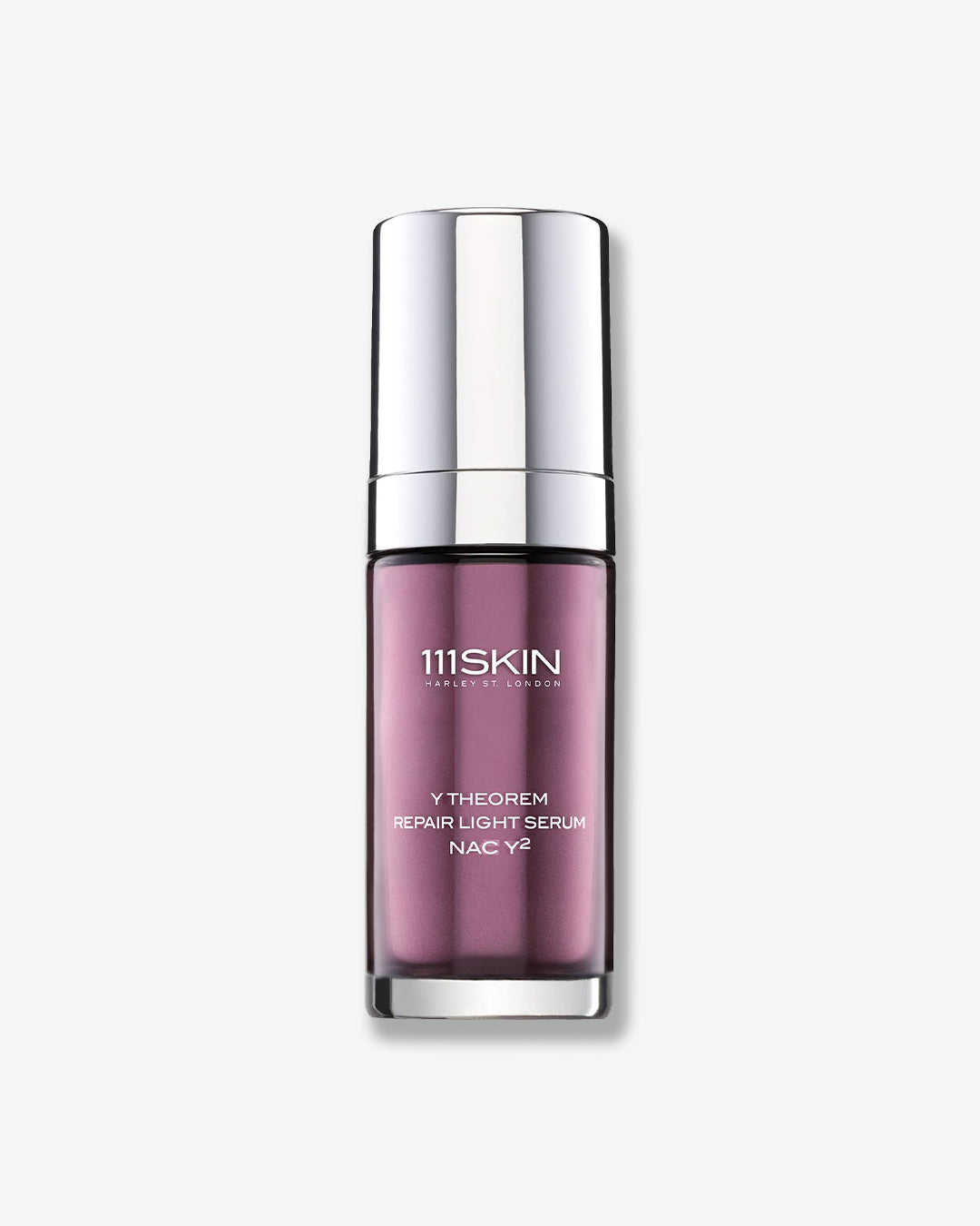 111SKIN repair light serum bottle on a white background