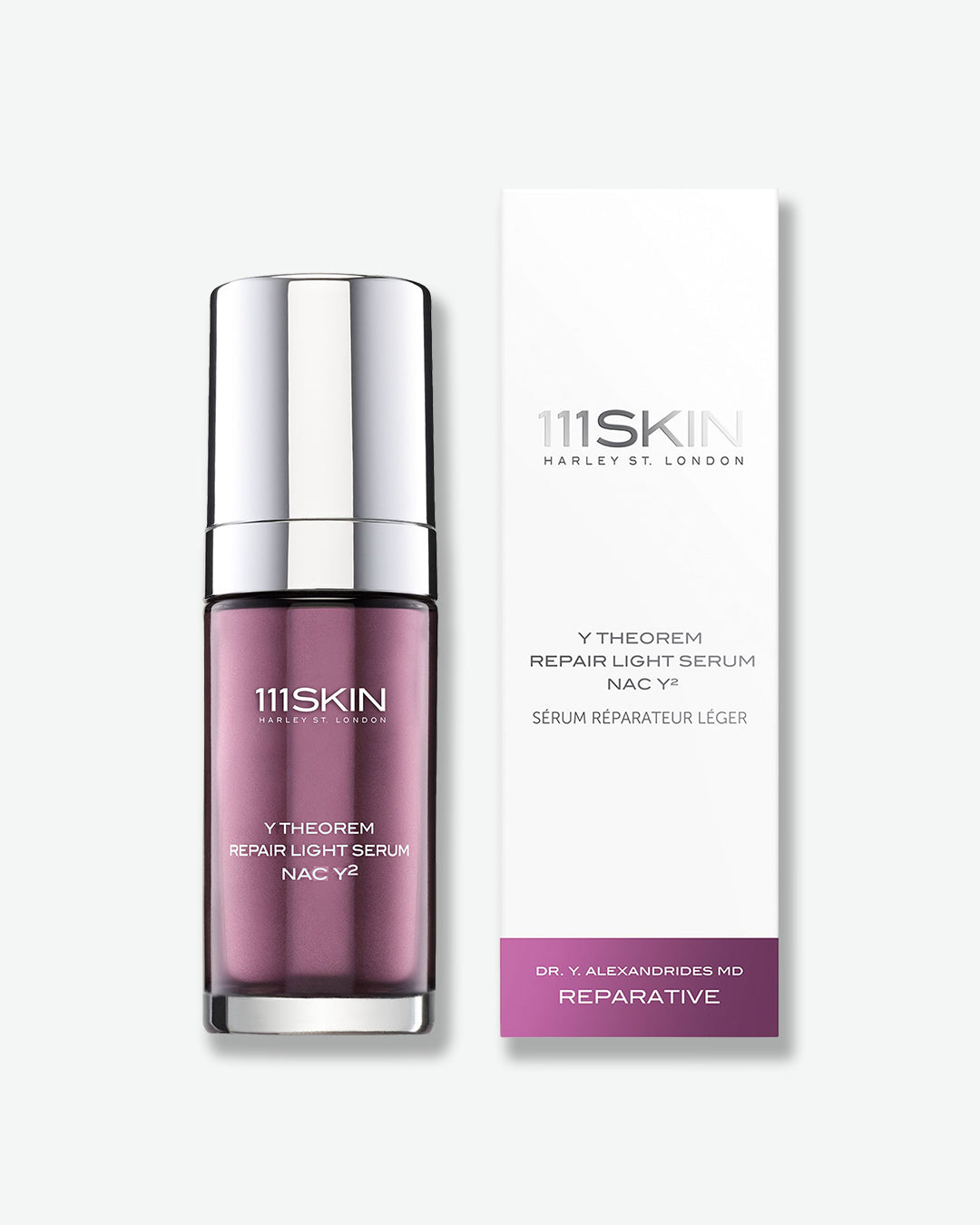 111SKIN Y Theorem Repair Light Serum with packaging on a white background