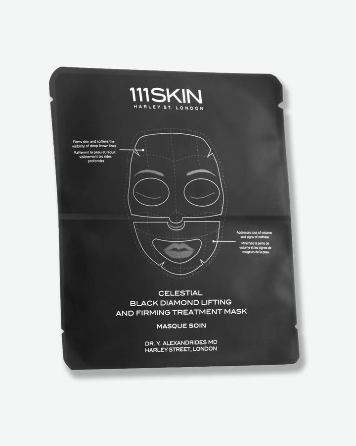 Single pack of 111SKIN Celestial Black Diamond Lifting and Firming Treatment Mask on a white background