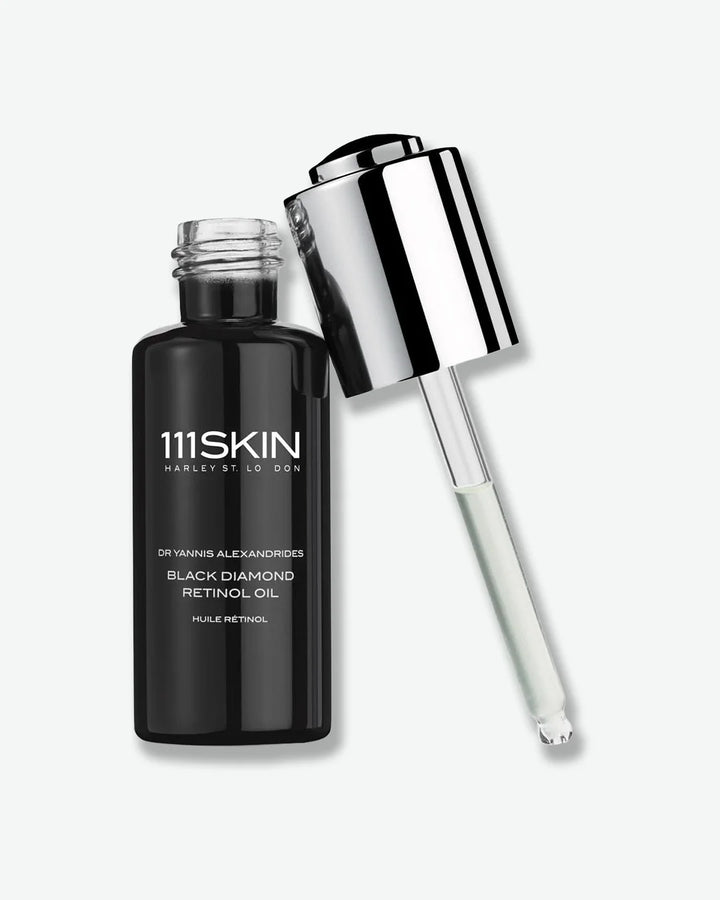 111SKIN Black Diamond Retinol Oil bottle with dropper on a white background