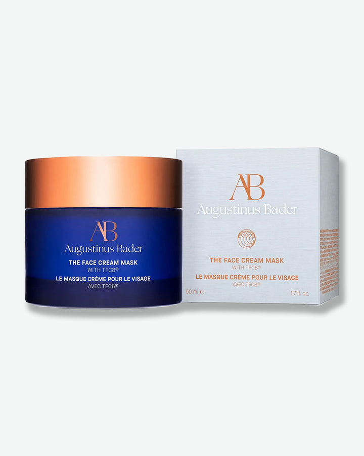 Augustinus Bader face cream mask with packaging on a white background