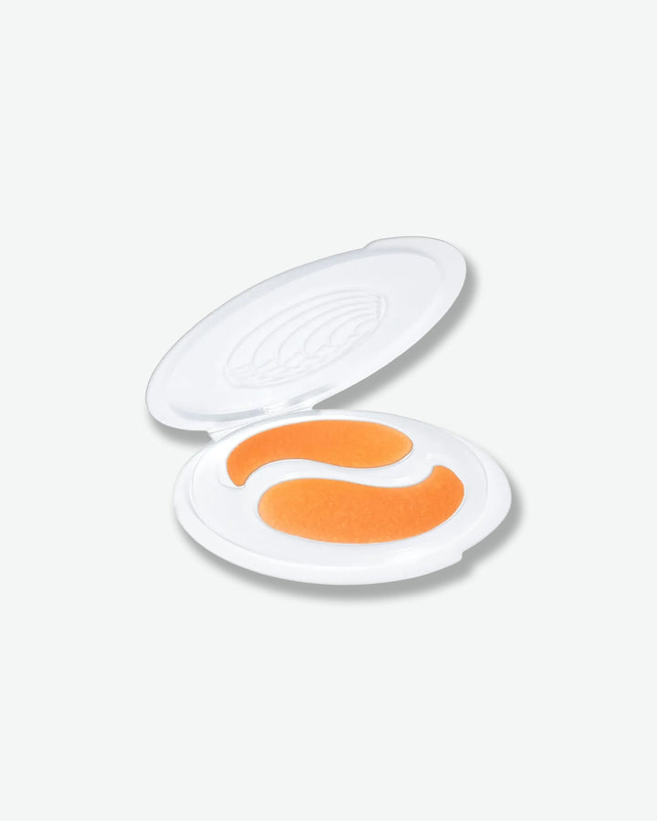 White and orange product on a white background