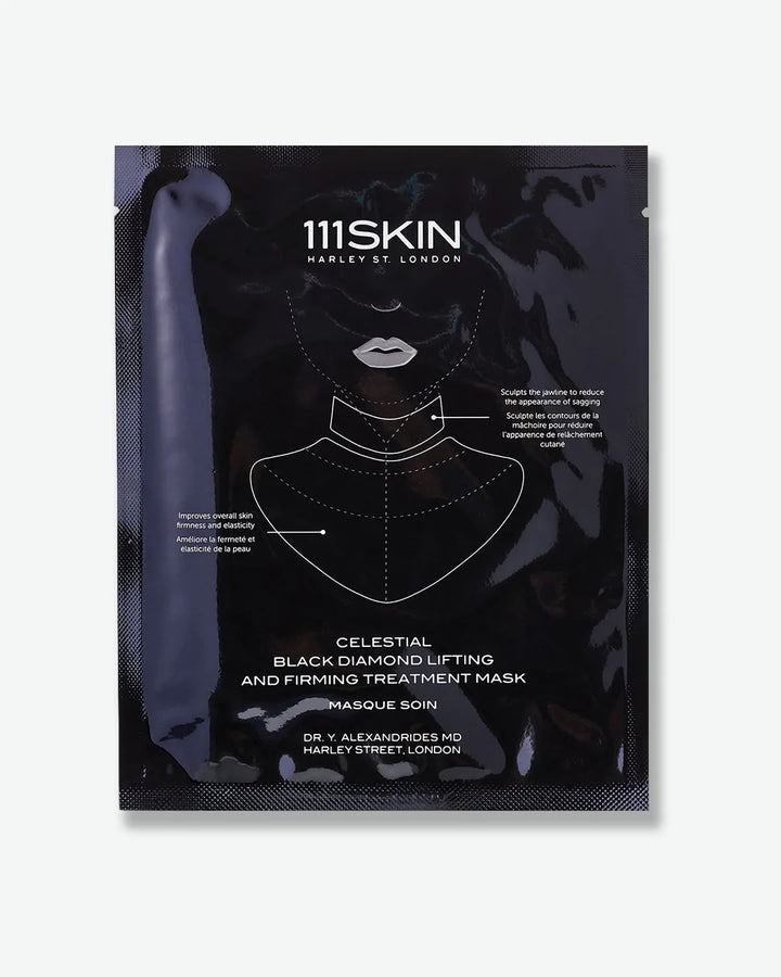 111SKIN Celestial Black Diamond Lifting and Firming Treatment Mask single pack on a white background