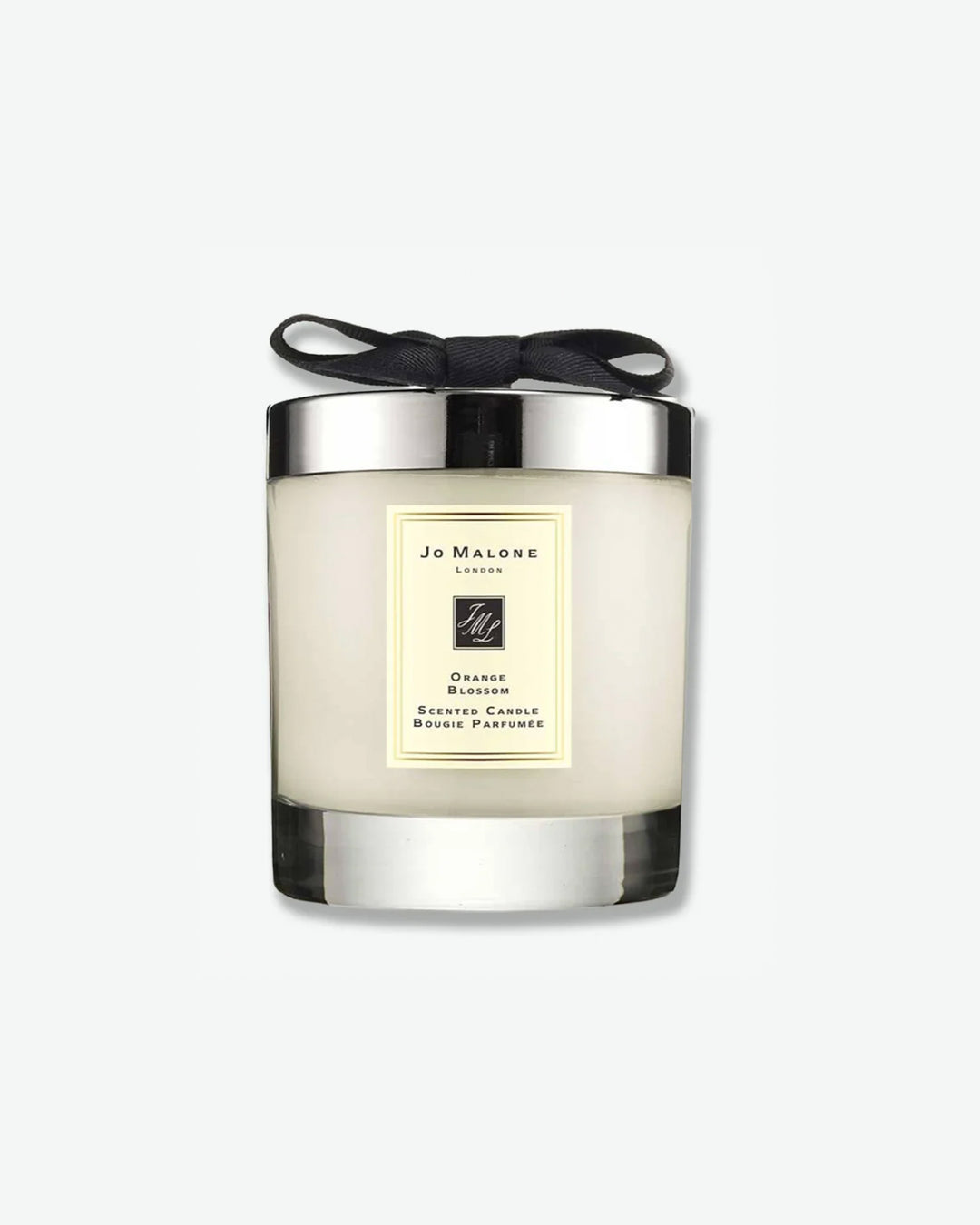 Jo Malone Blackberry & Bay scented candle with a black ribbon on a white background