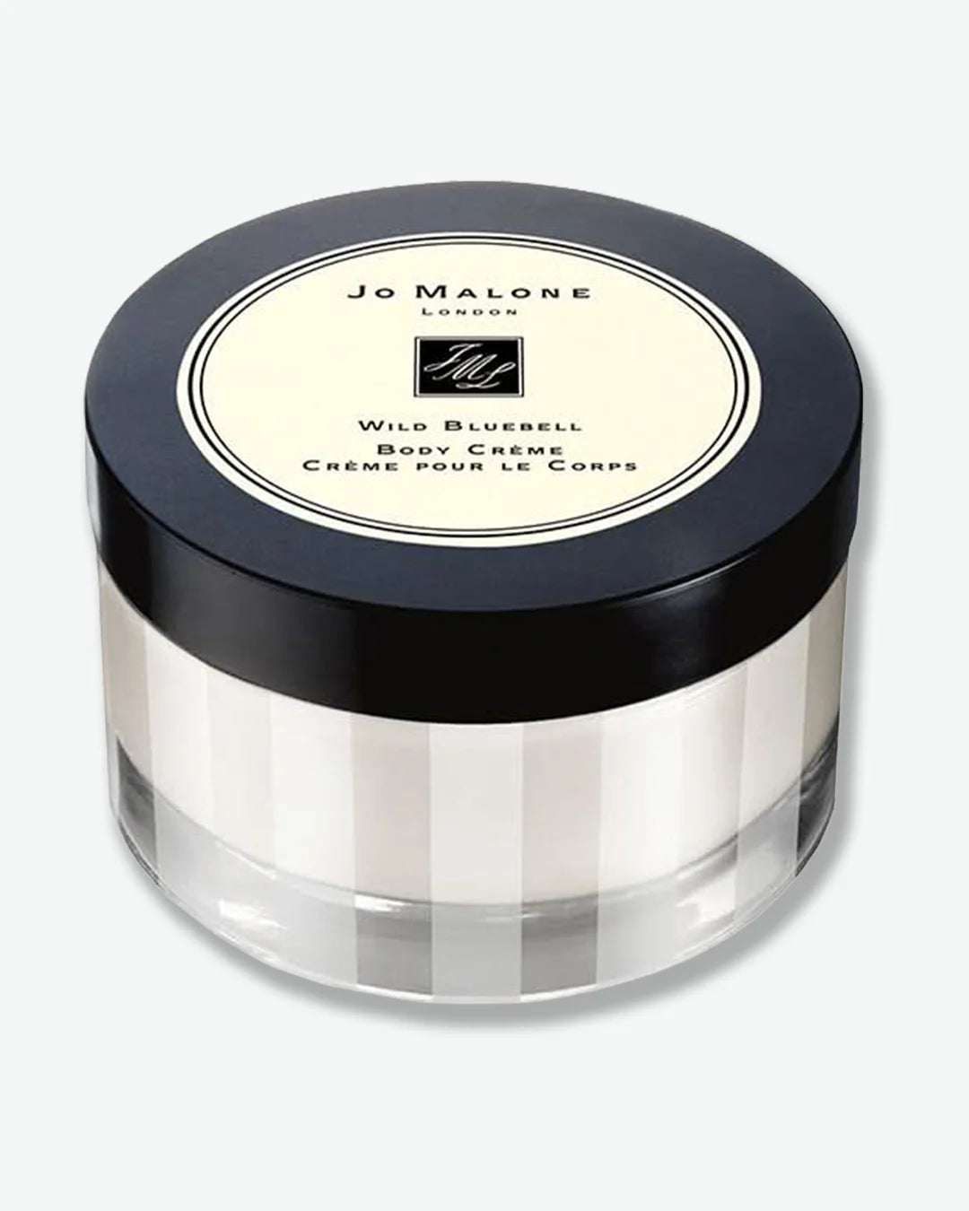 Jo Malone Wild Bluebell body cream jar on a white background