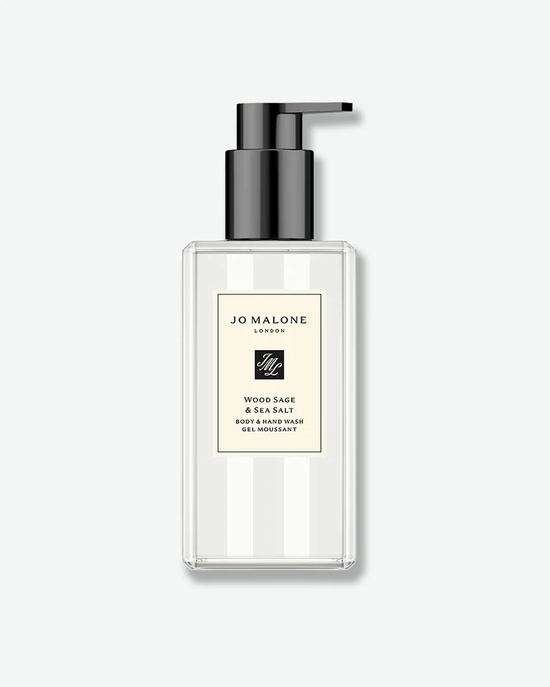 Jo Malone body wash bottle with pump on a white background