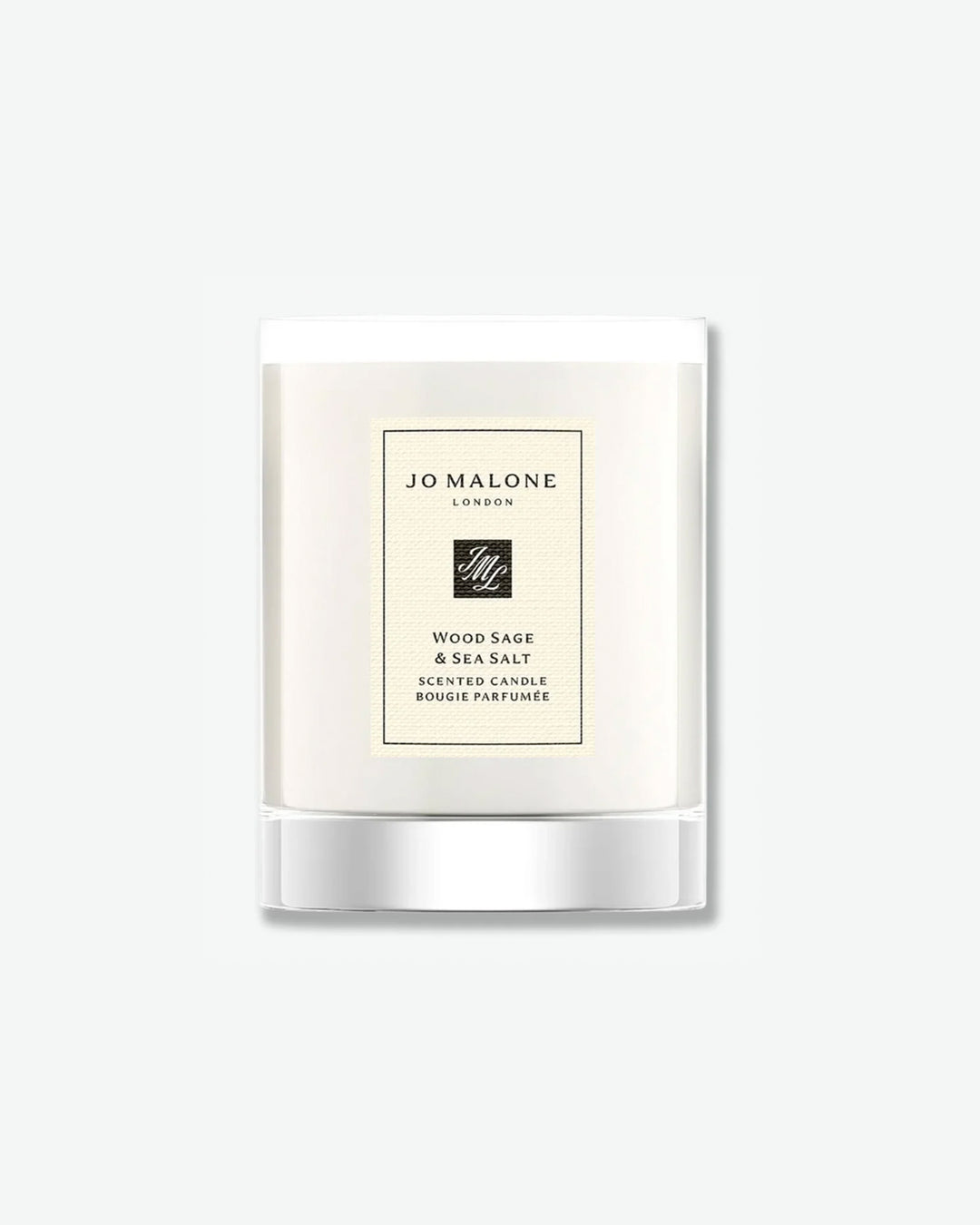 Jo Malone Wood Sage & Sea Salt scented candle on a white background
