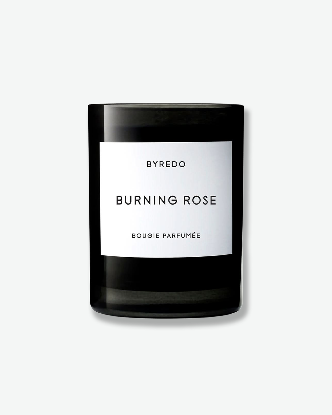Byredo Burning Rose candle on a white background