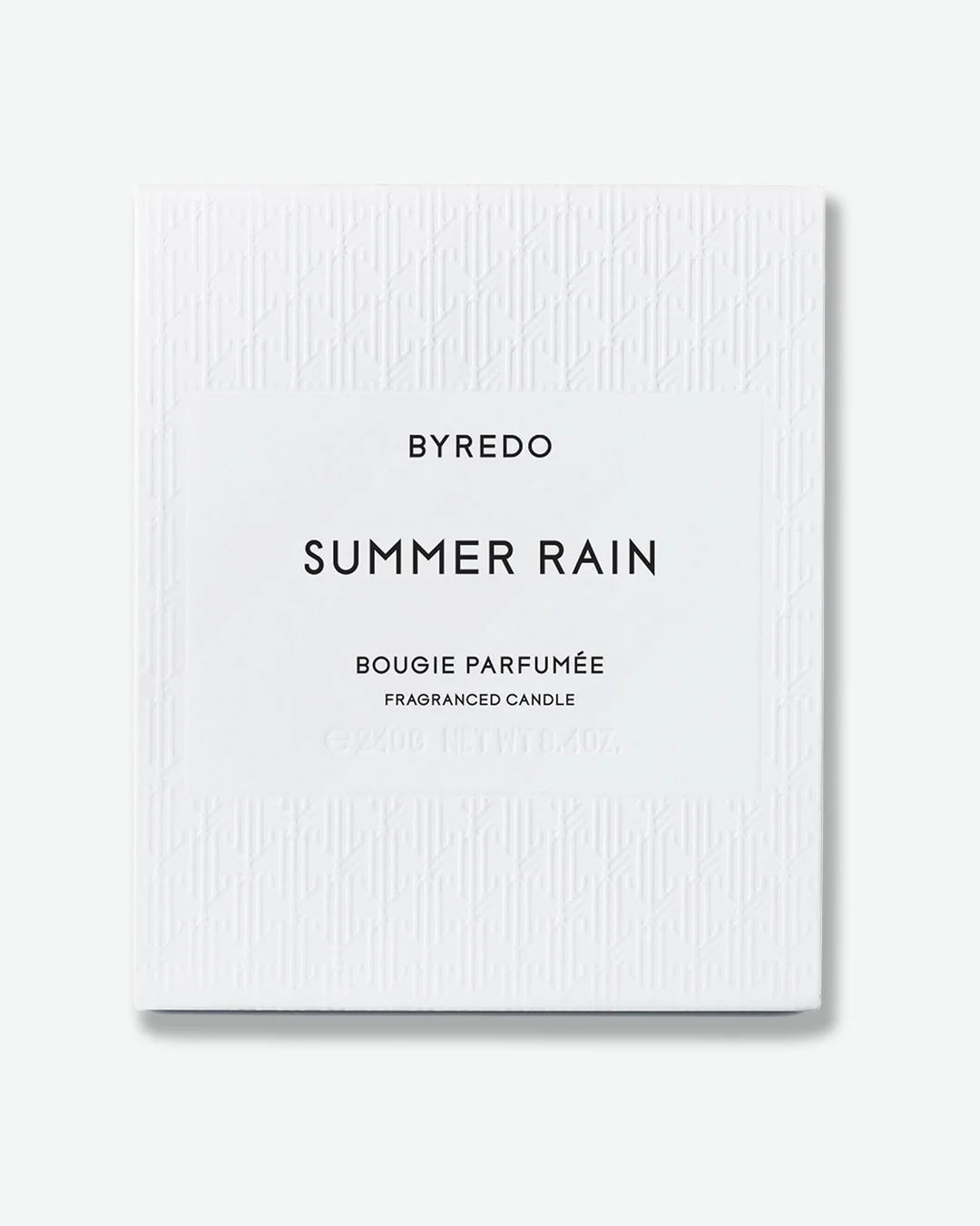 Byredo Summer Rain fragranced candle packaging on a white background