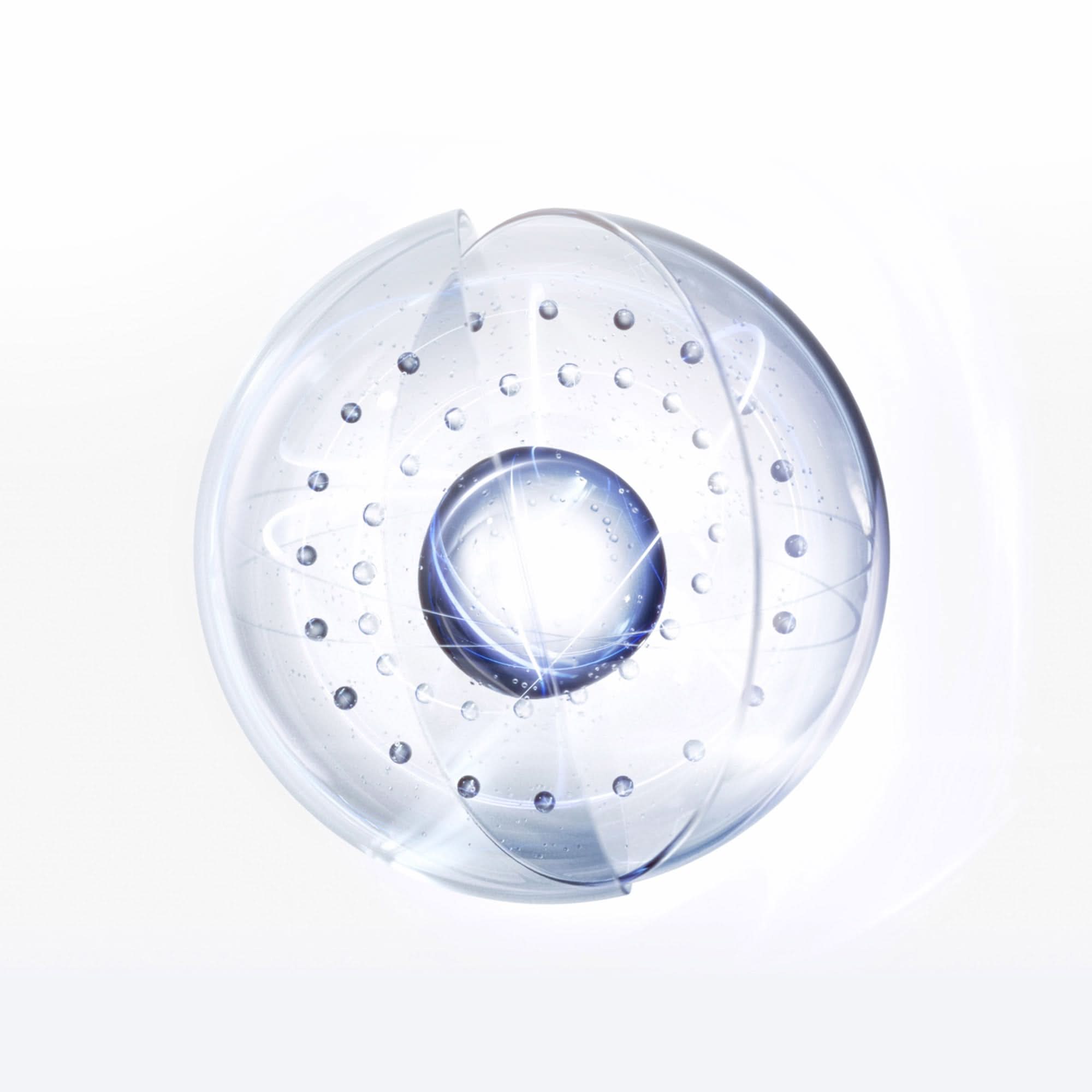 Clear capsule on a white background