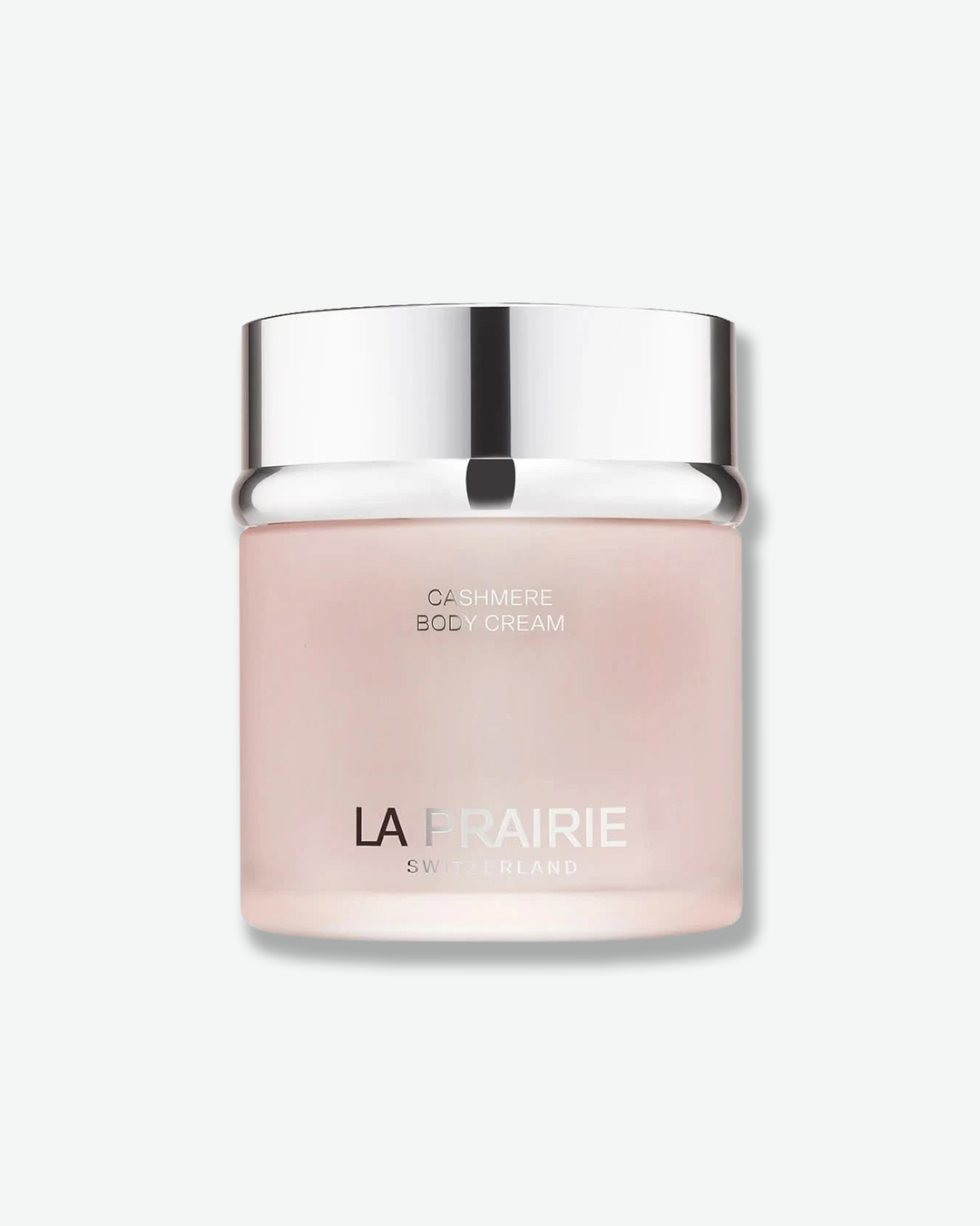 La Prairie body cream jar on a white background