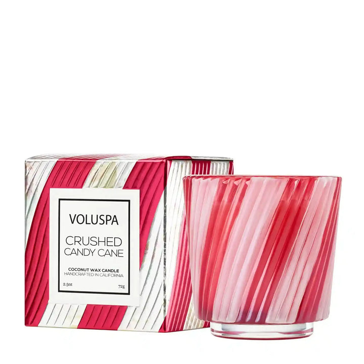 Crushed Candy Cane Boxed Pedestal Candle