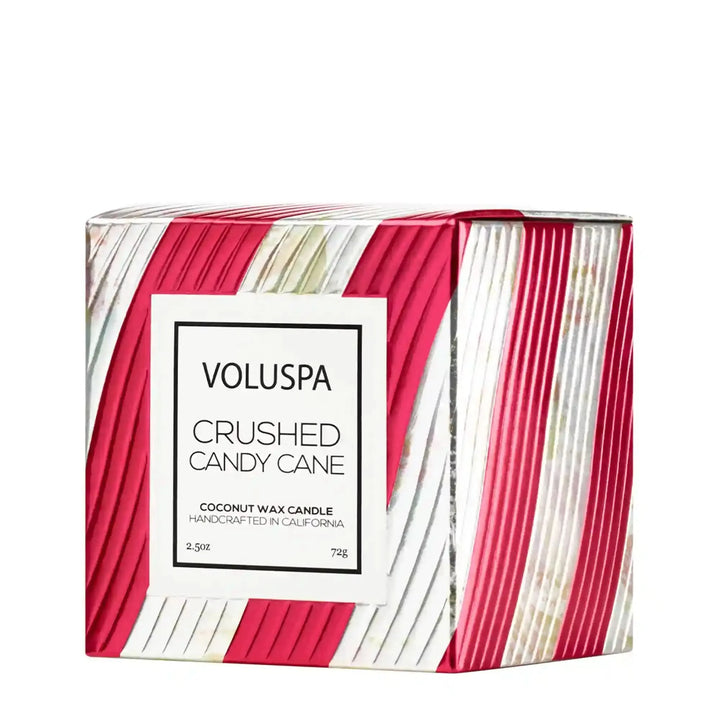 Crushed Candy Cane Boxed Pedestal Candle