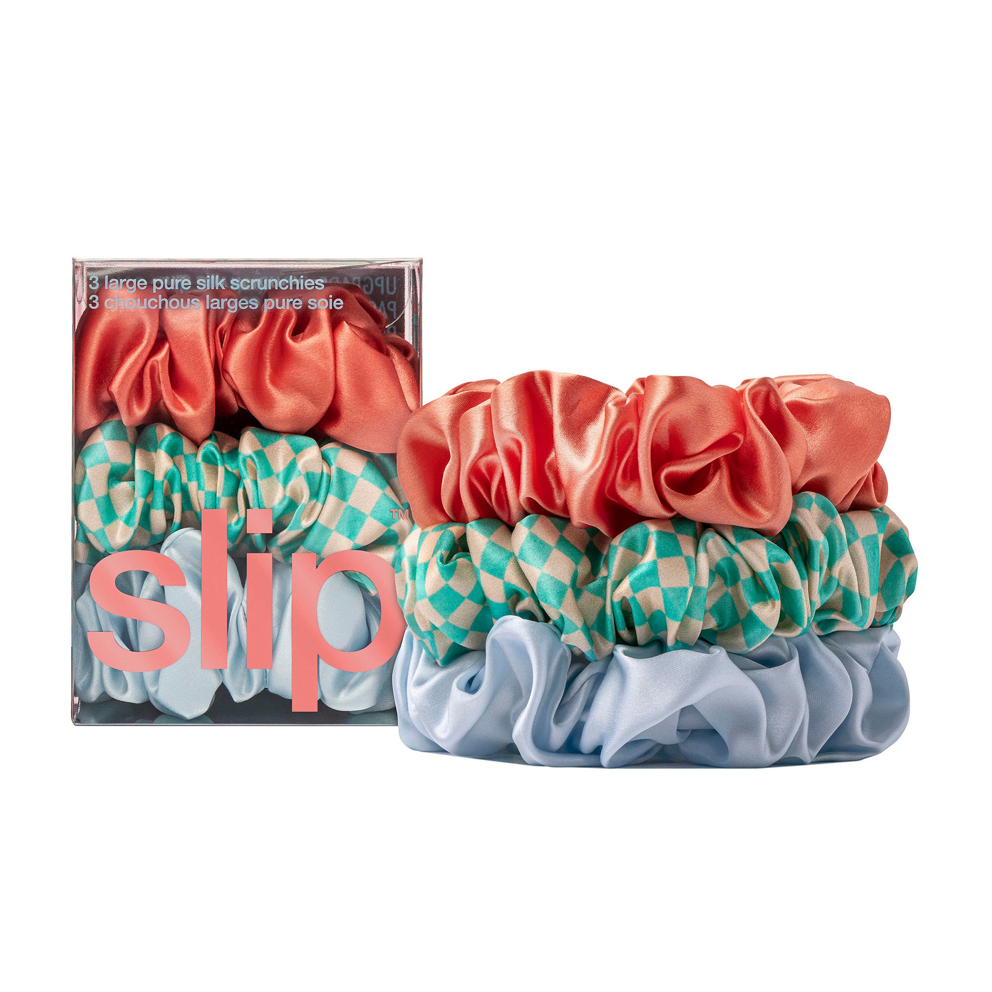 3 large Slip pure hot silk scrunchies