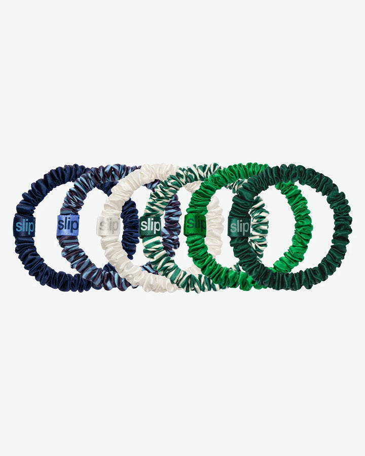 Slip Pure Silk Skinny Scrunchies with Pouch set of 6