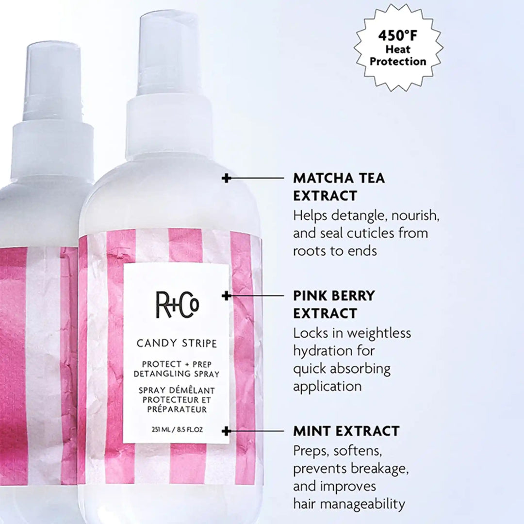 CANDY STRIPE Protect + Prep Detangling Spray